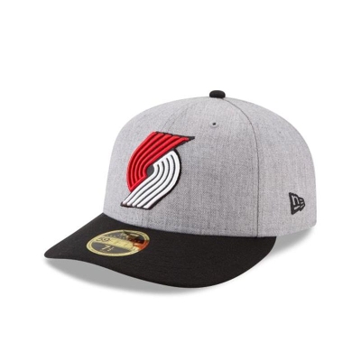 Grey Portland Trail Blazers Hat - New Era NBA Heather Low Profile 59FIFTY Fitted Caps USA2596347